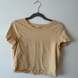 American Eagle yellow cropped tee LARGE